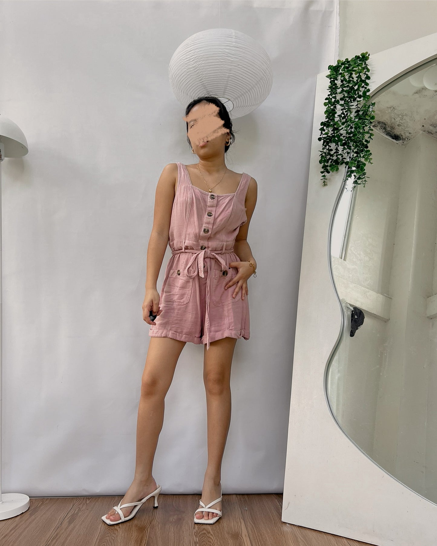 AMERICAN EAGLE linen button down romper shorts
