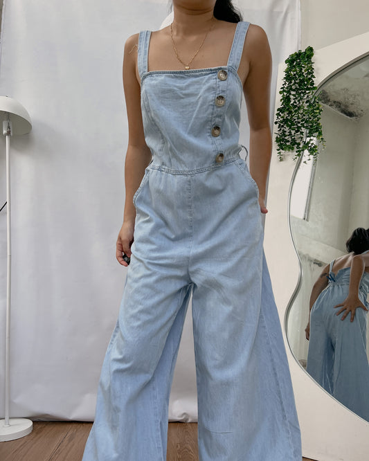 COTTON 0N soft denim romper pants