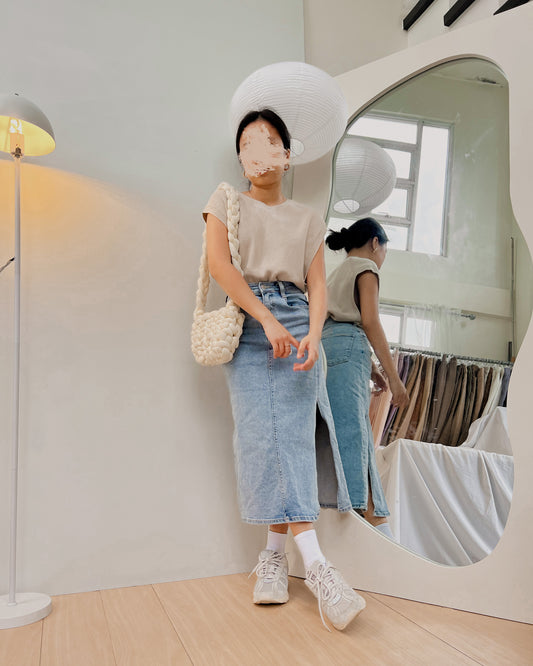 grayish brown sleeveless top