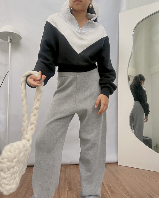 gray knitted high quality lounge pants B28