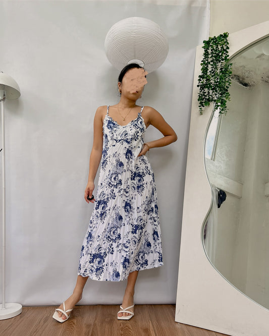 cotton floral crisscross back dress