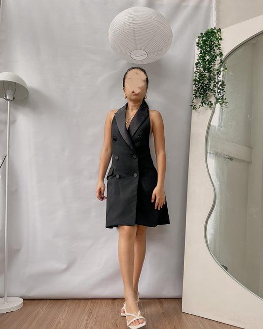 ZARA high quality halter style sleeveless blazer dress