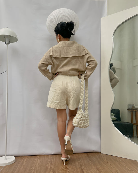 most favorite nude ribbed knit zip up pullover