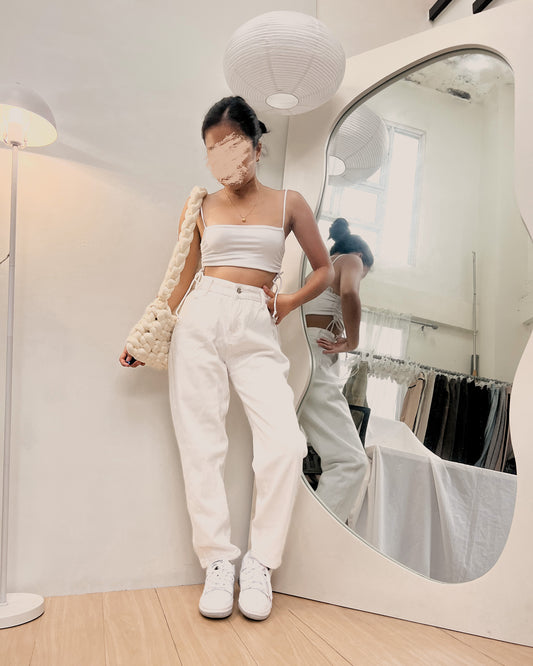 white denim pants (26-27) L14