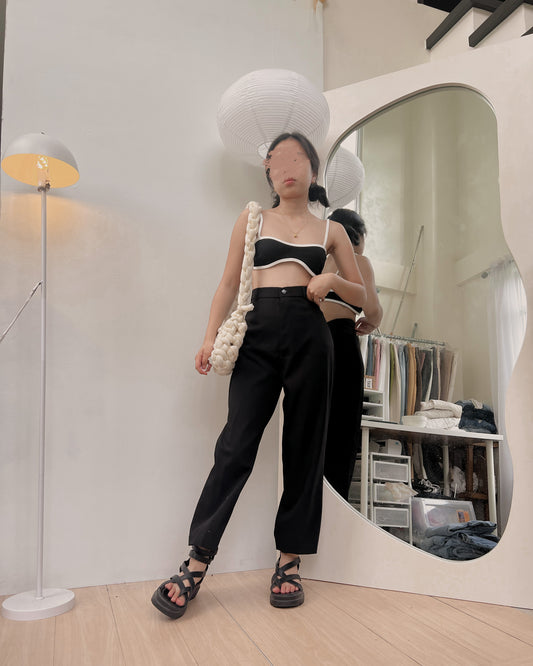 ankle length black high quality trousers Y91 (28-29)