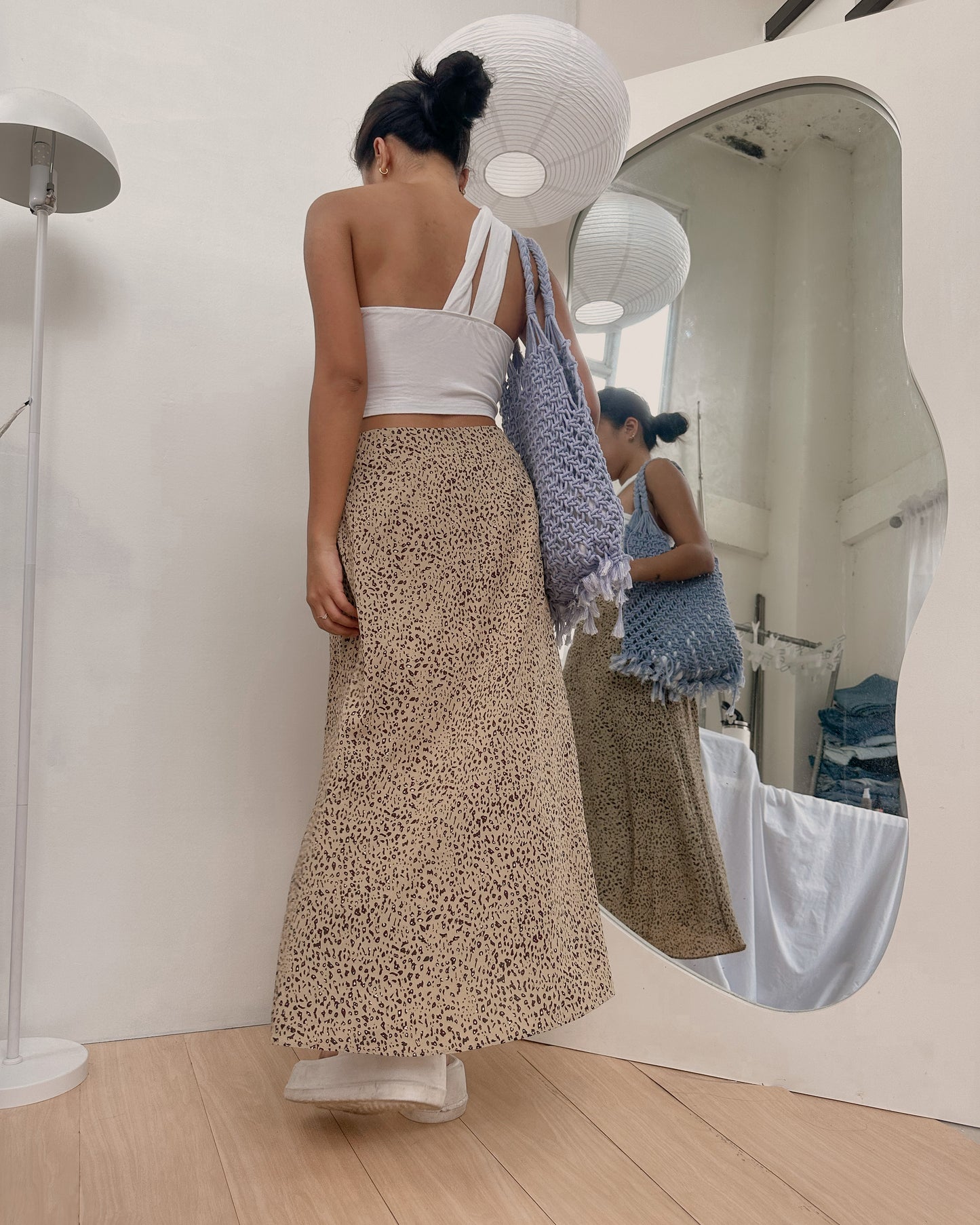 🤍animal print maxi skirt (26-27)