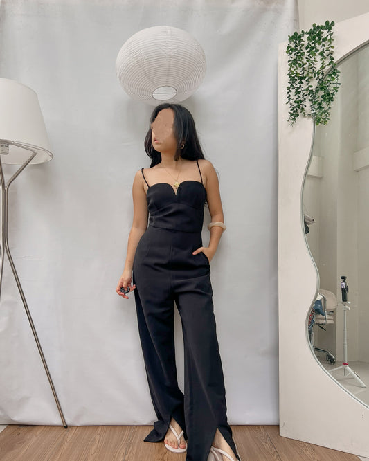 black sweetheart neckline high quality jumpsuit Y5