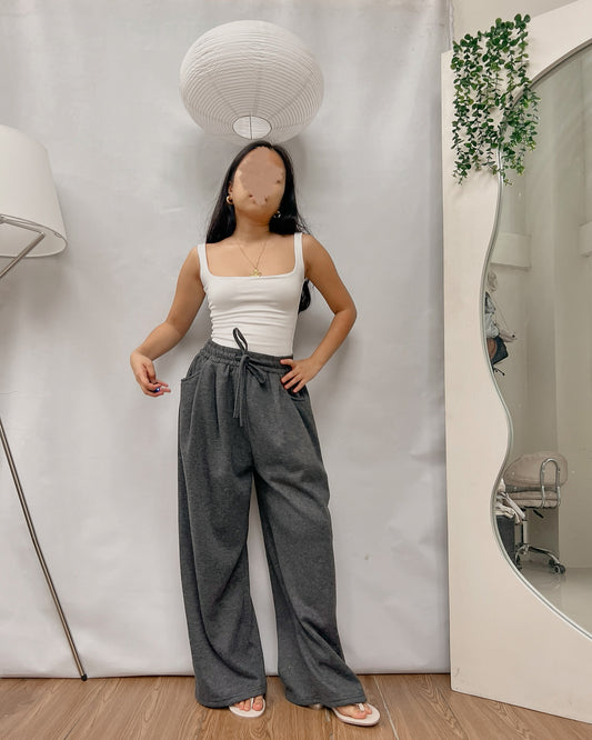 high quality knitted gray garterized lounge pants x1