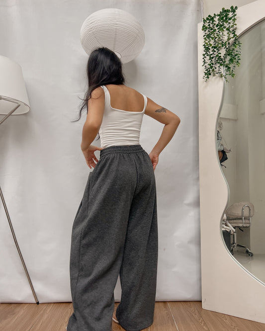 high quality knitted gray garterized lounge pants x1