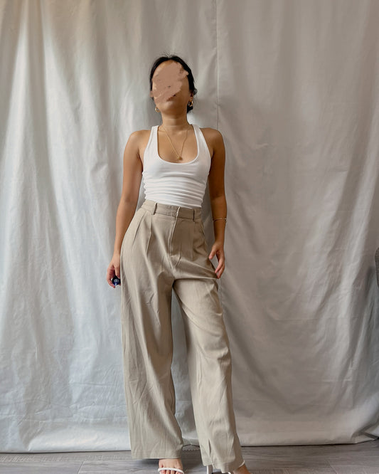 dark brown pleated trousers z12