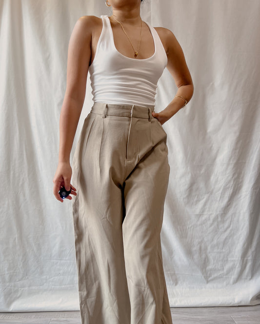 dark brown pleated trousers z12