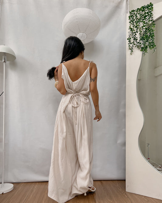 H&M tie sleeve and back jumpsuit