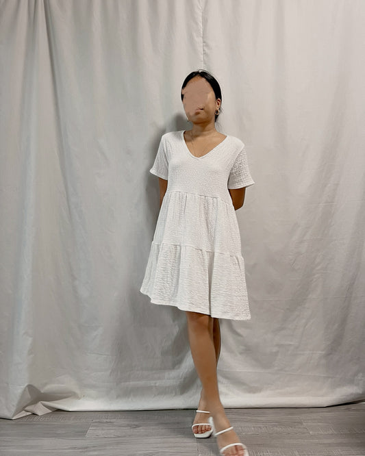 ZARA white textured mini dress