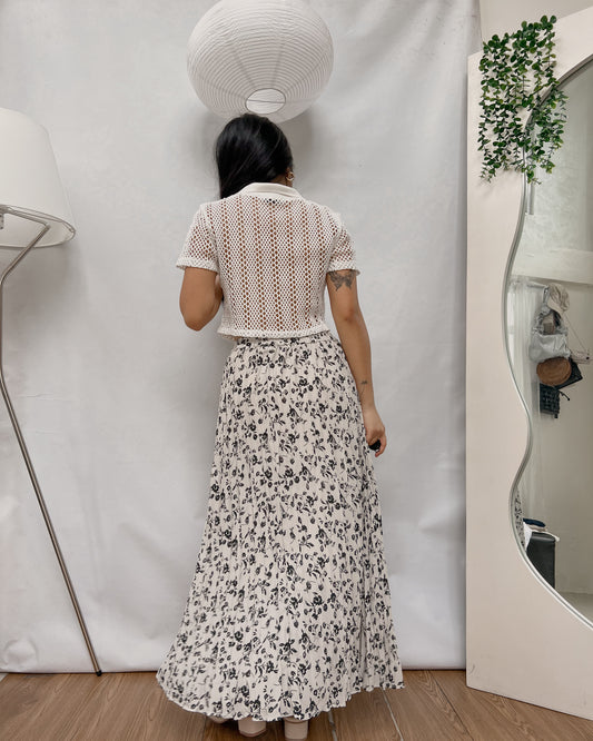 floral printed a-line maxi skirt C59
