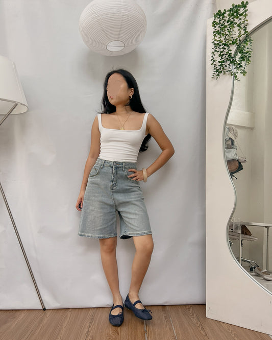 washed denim casual jorts T20