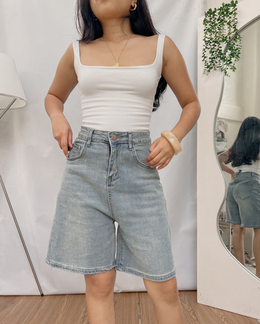 washed denim casual jorts T20