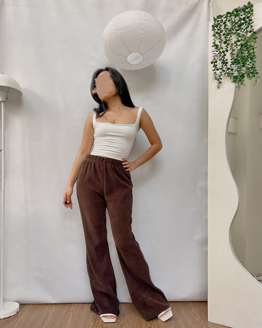 INSANE QUALITY brown ribbed lounge pants A14