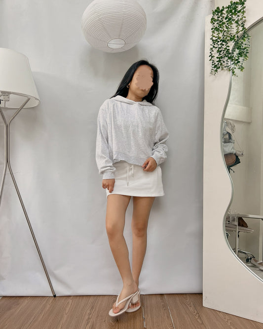 H&M patchy gray hooded sweatshirt W18