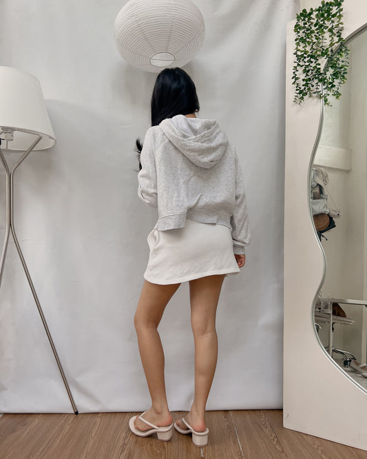 H&M patchy gray hooded sweatshirt W18