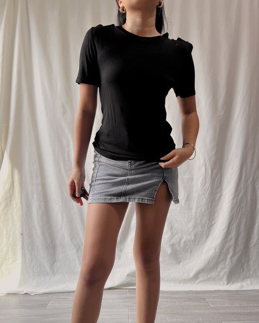 UNIQLO black basic knitted crewneck top