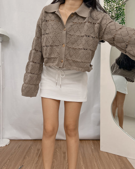 INTIQUE insane quality knitted  crop top long sleeve