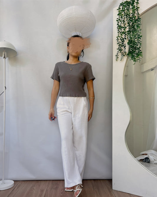 UNIQLO gray ribbed basic top