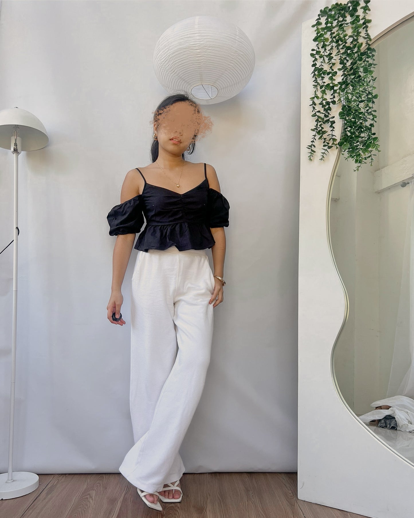 H&M black off shoulder top