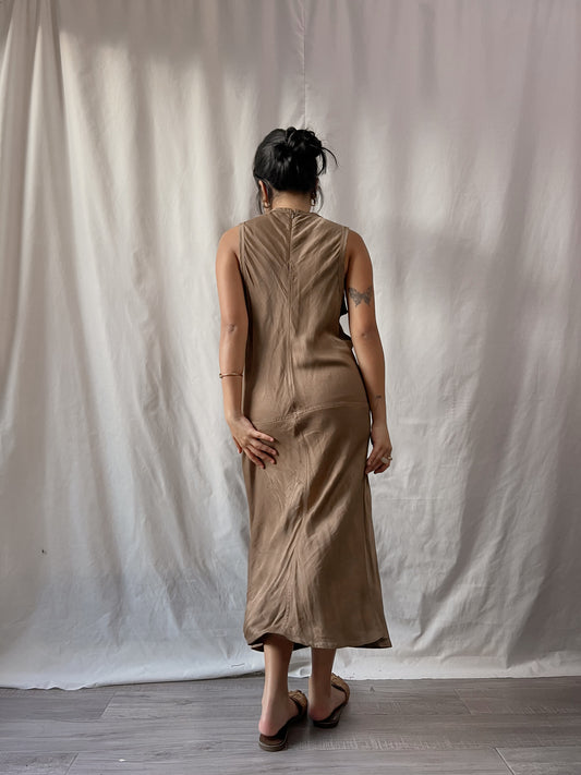 UNIQLO brown hollow out bodycon dress