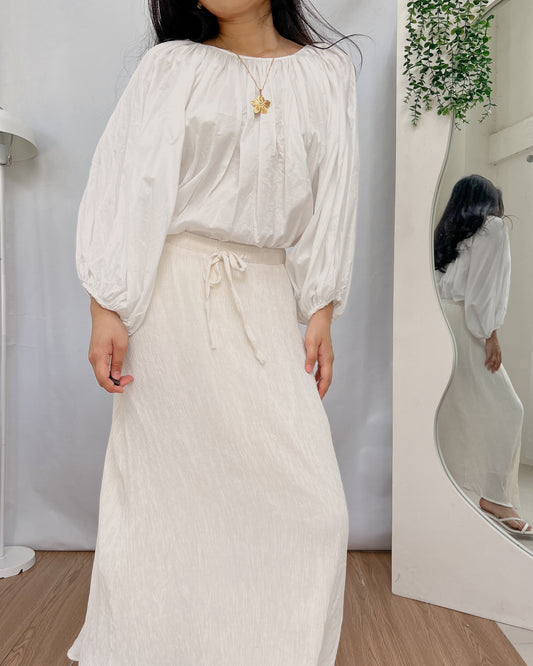 white textured formal long sleeve