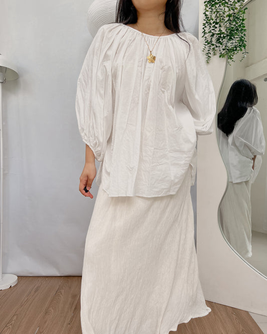 white textured formal long sleeve