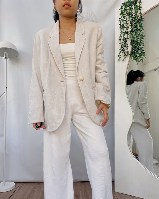 H&M nude linen high quality blazer