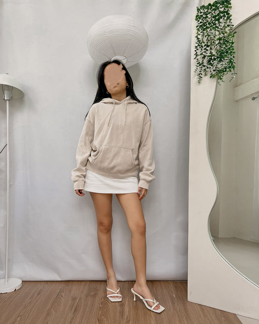 GU nude color drawstring sweatshirt