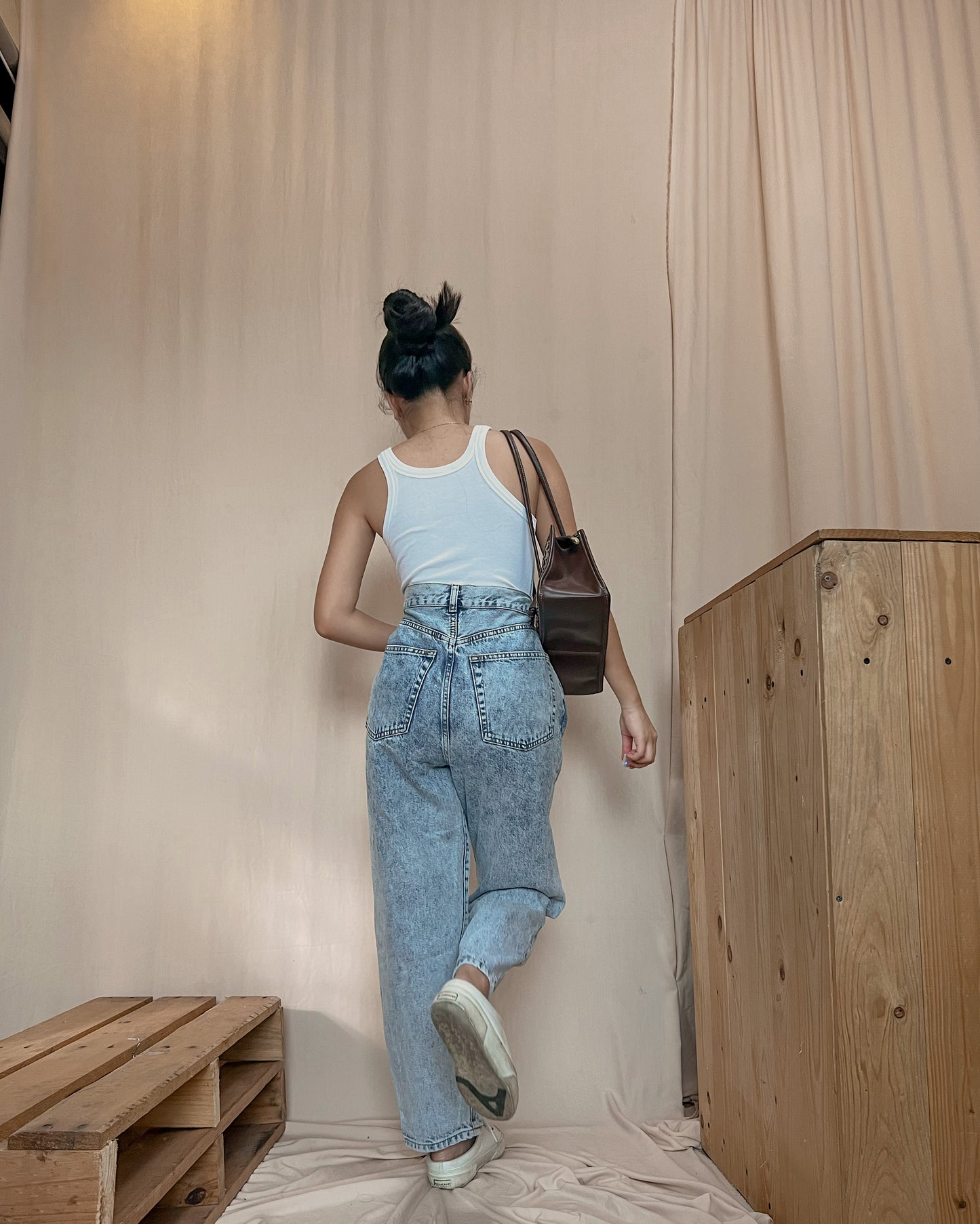 acid washed denim pants J22 (fits 30-31)
