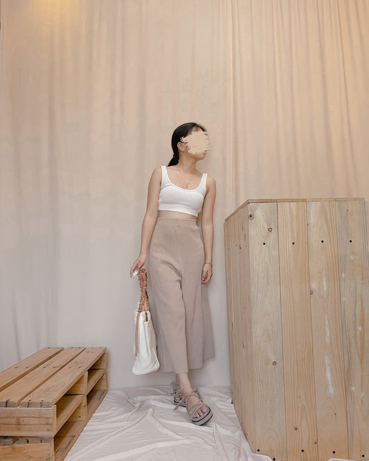 Ribbe knit ankle length lounge pants D1
