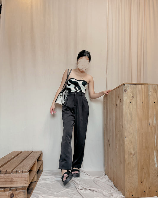 black flowy trousers B26 (fits 26-30)