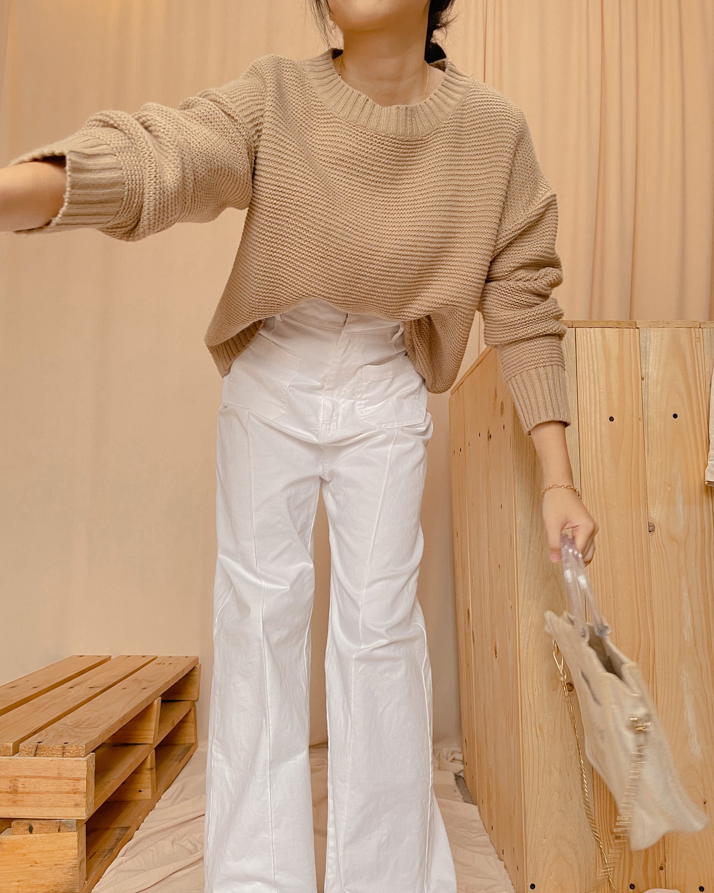 Knitted brown pullover