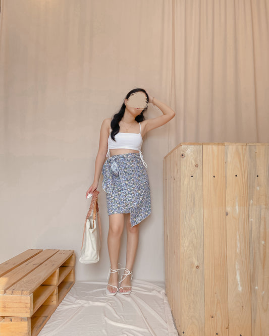Self tie floral mini skirt (s19)