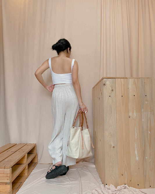 Linen wide leg pants c16