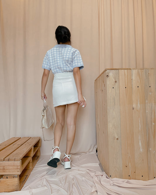 Knitted gingham top