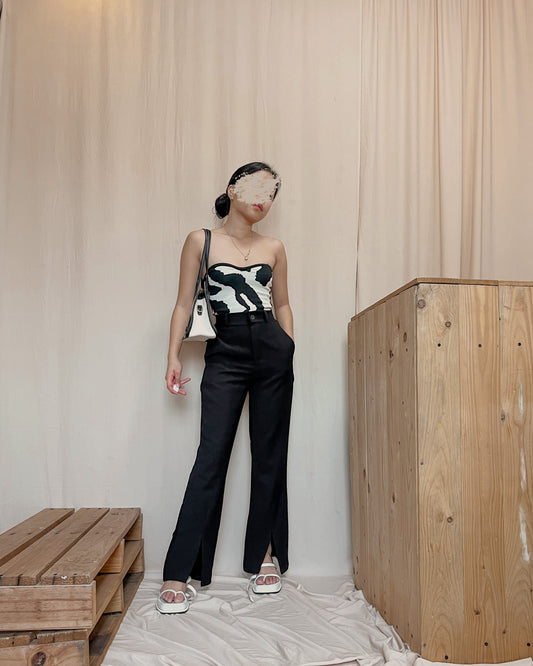 black flare style trousers B12 (fits 24-28)