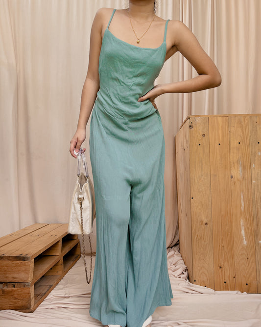 bershka textured baggy romper pants