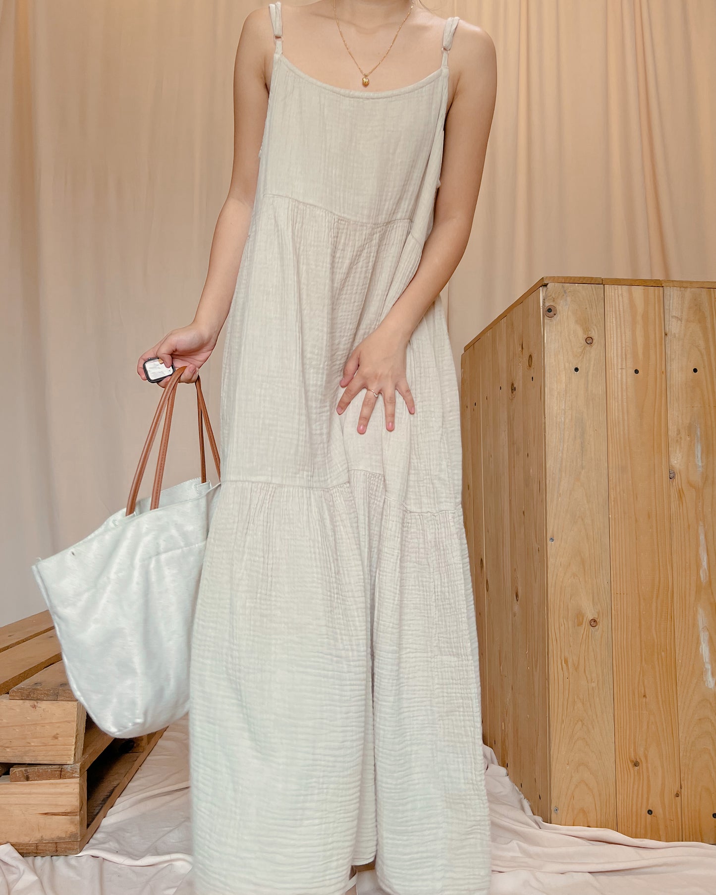 textured maxi dress