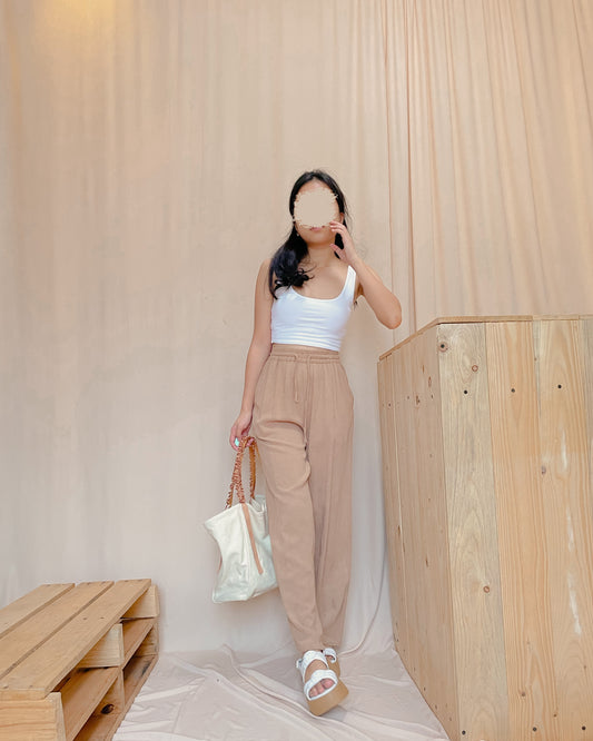 Linen wide leg pants