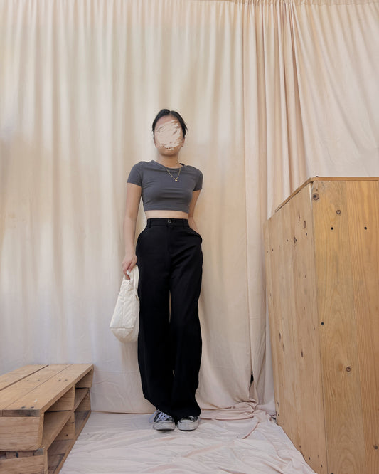 Black high quality straight cut trousers X10 (26-27)