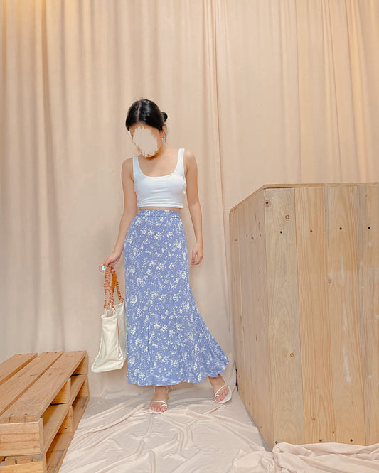 UNIQLO floral blue skirt