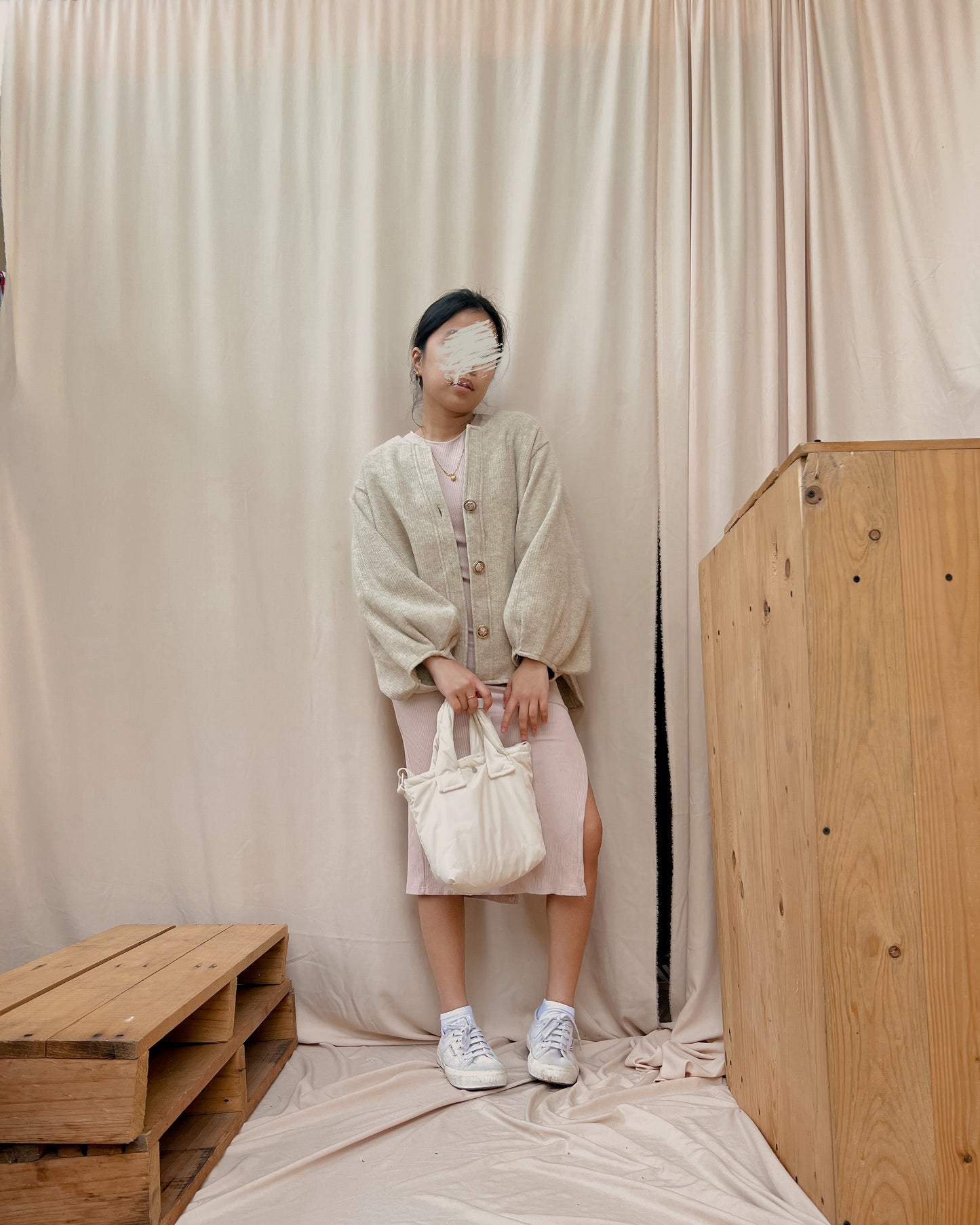 95. off white color cardigan