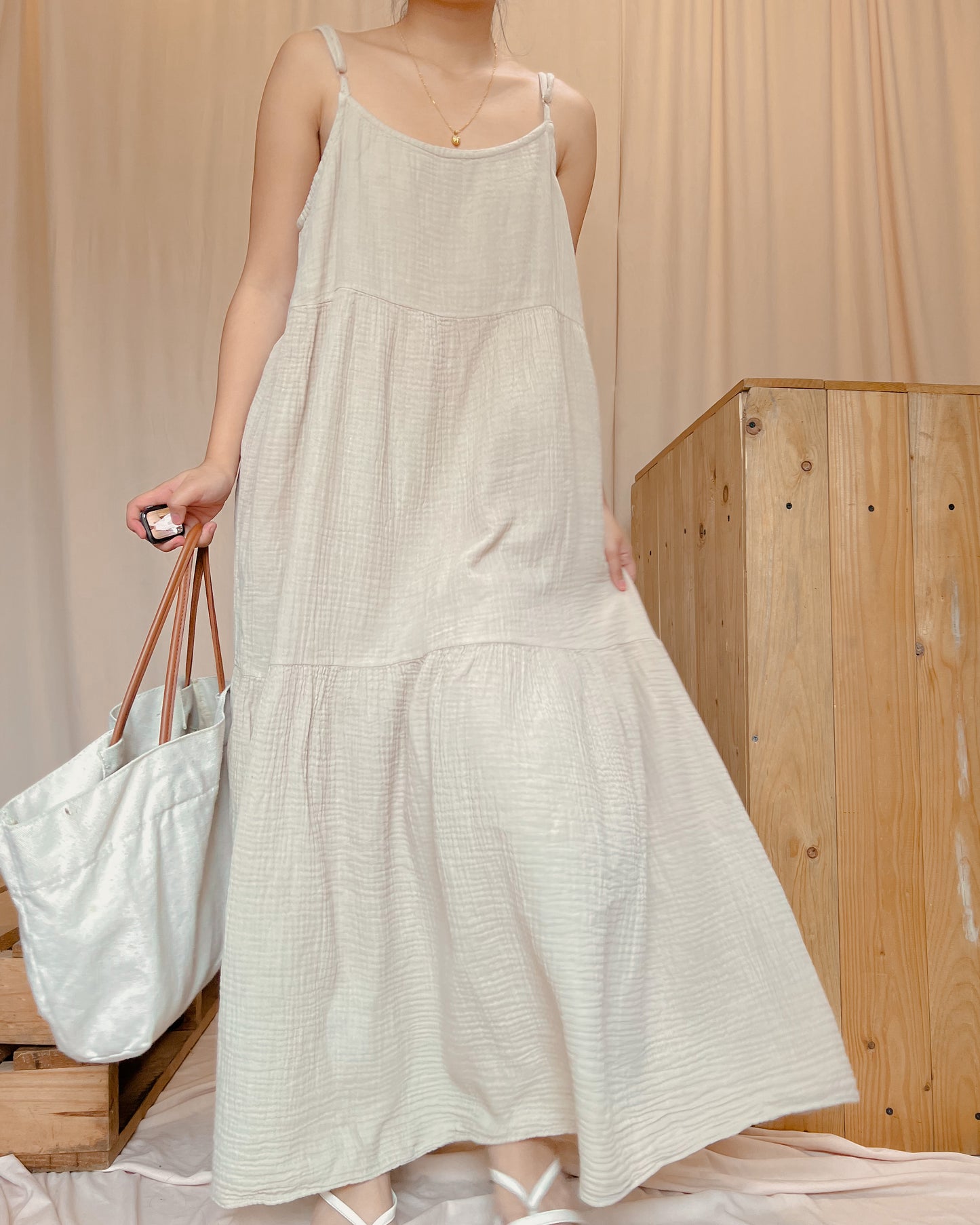 textured maxi dress