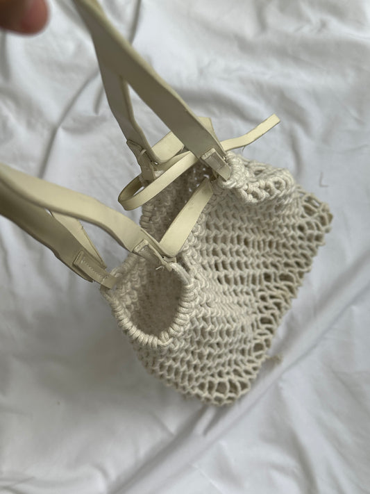 Beach white bag with inside pouch