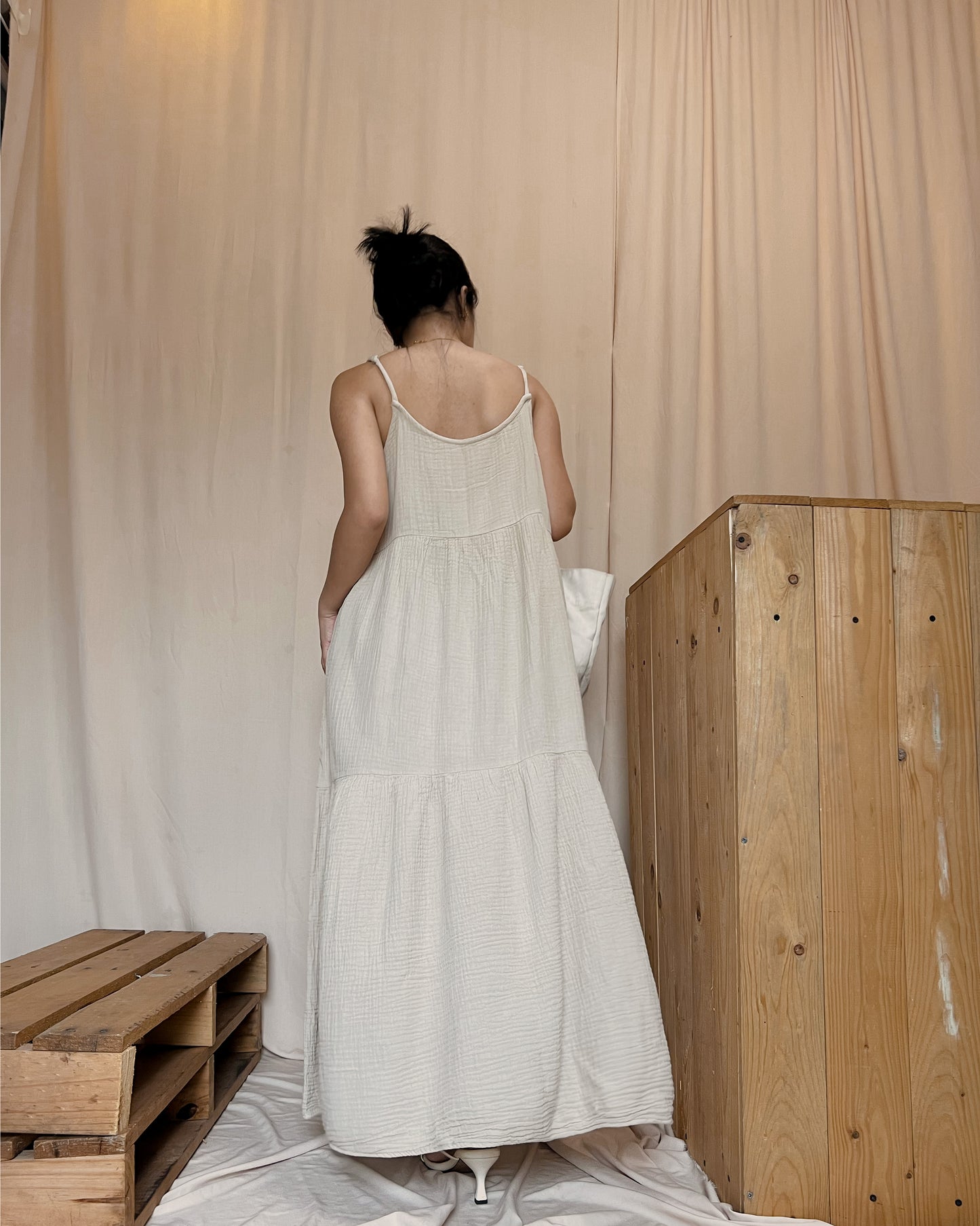 textured maxi dress