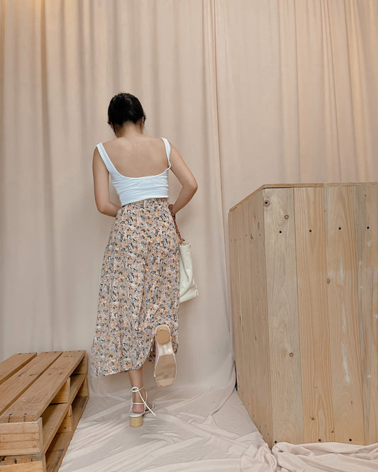 Yellow floral skirt